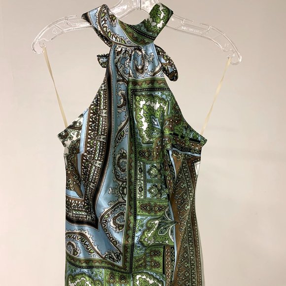 Paisley Silk Halter Shirt - Picture 1 of 6